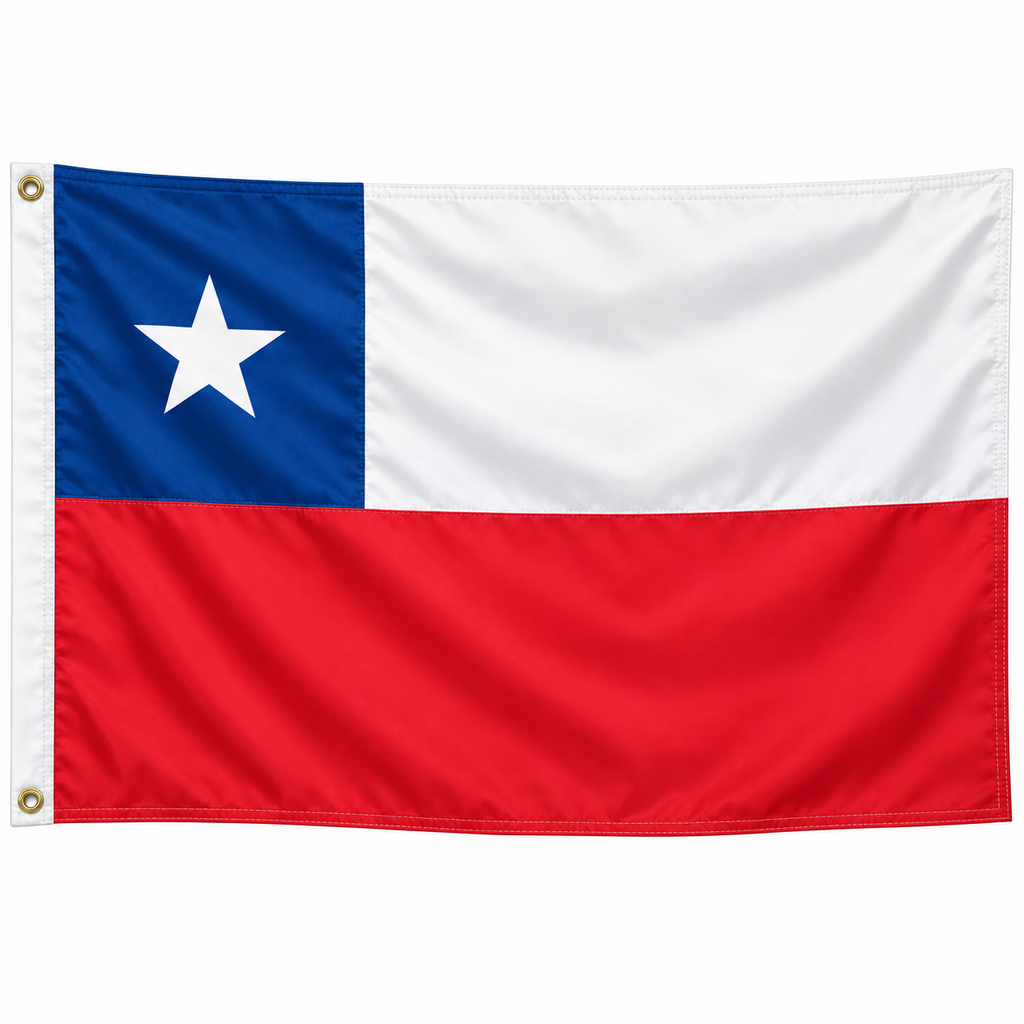 Chile Flag 2'x3' to 5'x8' Nylon