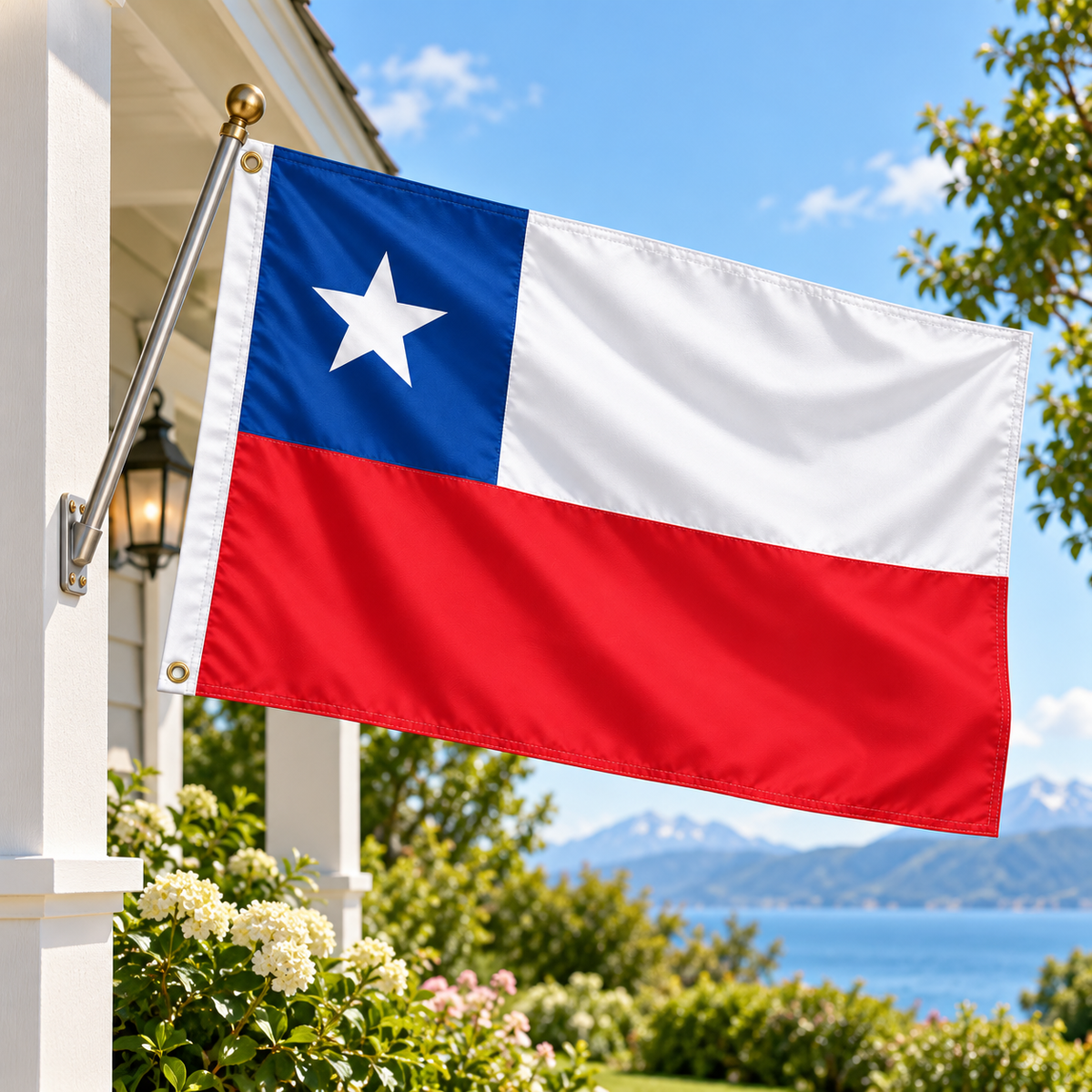 Chile Flag 2'x3' to 5'x8' Nylon