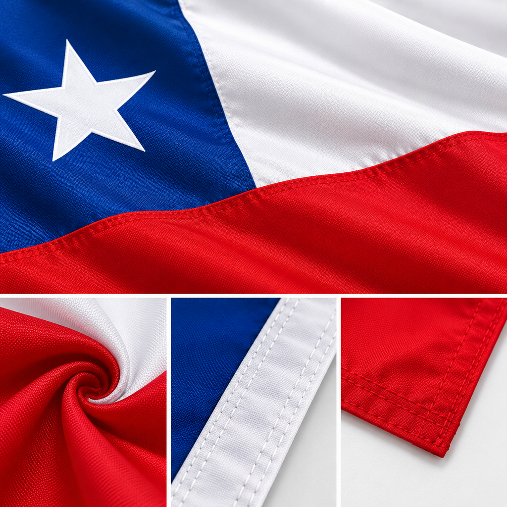 Chile Flag 2'x3' to 5'x8' Nylon