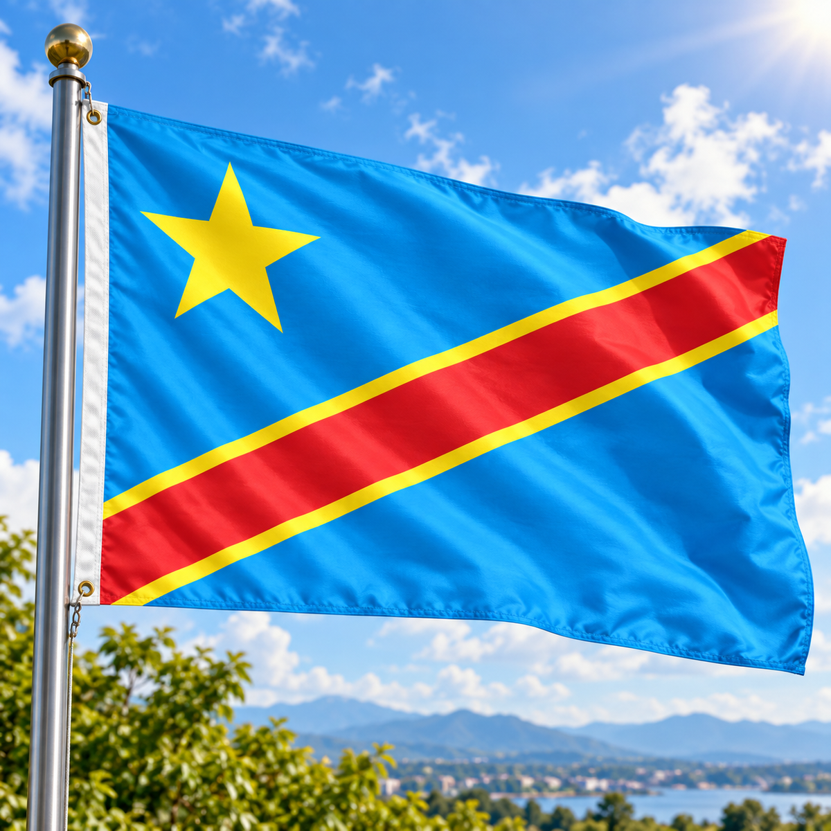 Democratic Republic of the Congo Flag 2'x3' to 5'x8' Nylon