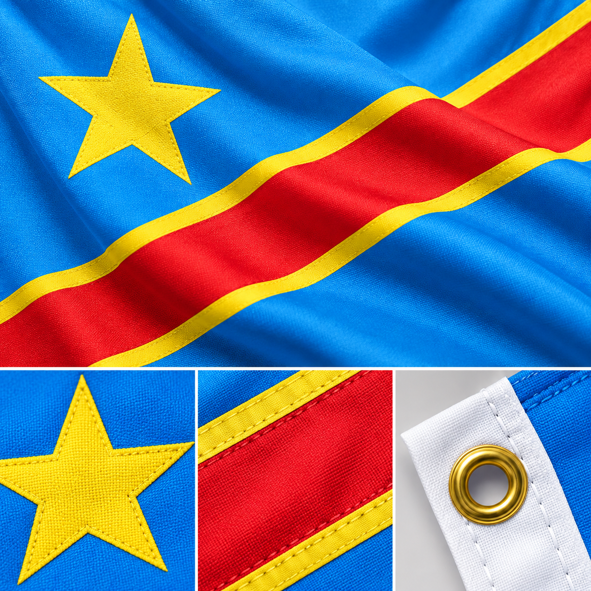 Democratic Republic of the Congo Flag 2'x3' to 5'x8' Nylon