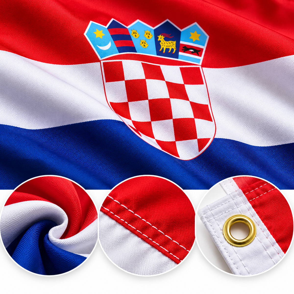 Croatia Flag 2'x3' to 5'x8' Nylon