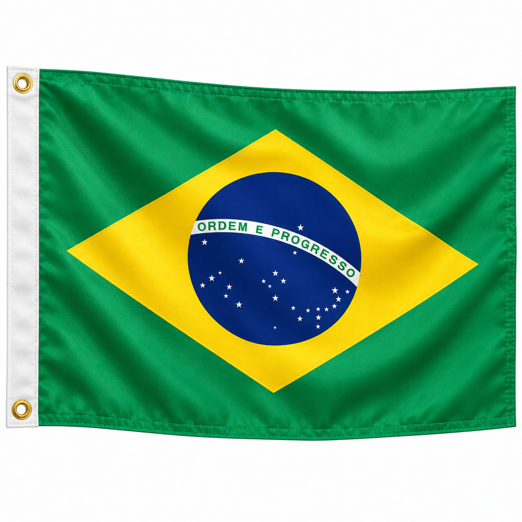 Brazil Flag 2'x3' to 5'x8' Nylon