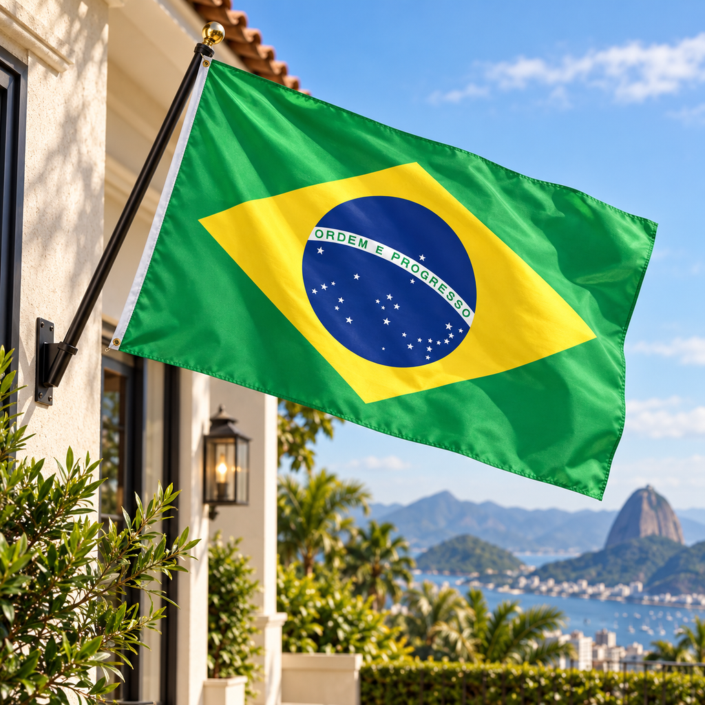 Brazil Flag 2'x3' to 5'x8' Nylon