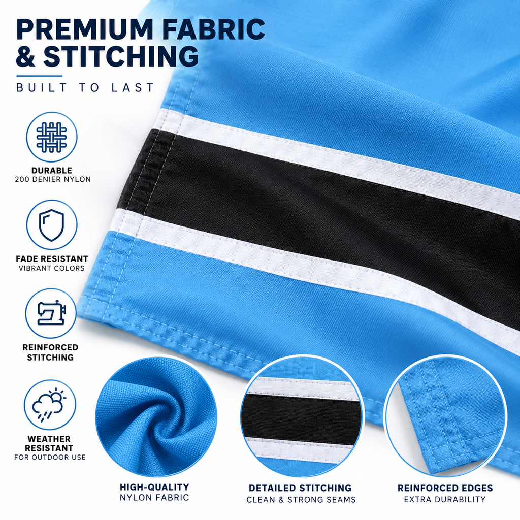 Botswana Flag 2'x3' to 5'x8' Nylon