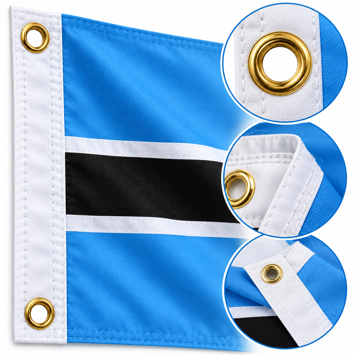Botswana Flag 2'x3' to 5'x8' Nylon