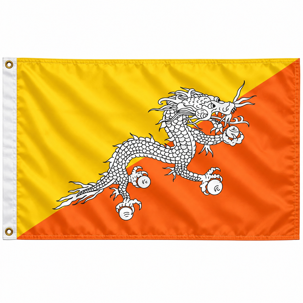 Bhutan Flag 2'x3' to 5'x8' Nylon