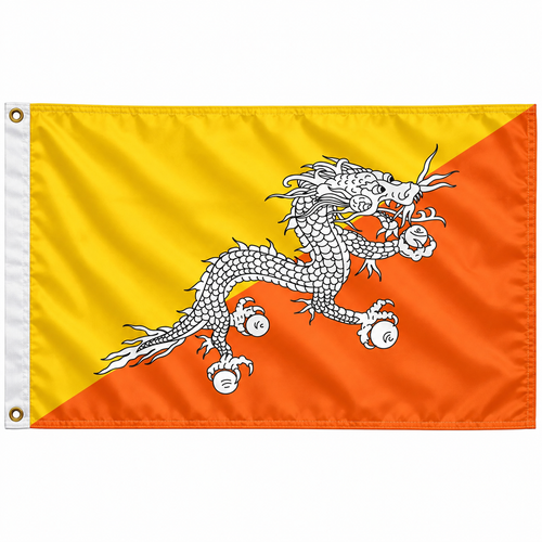 Bhutan Flag 2'x3' to 5'x8' Nylon