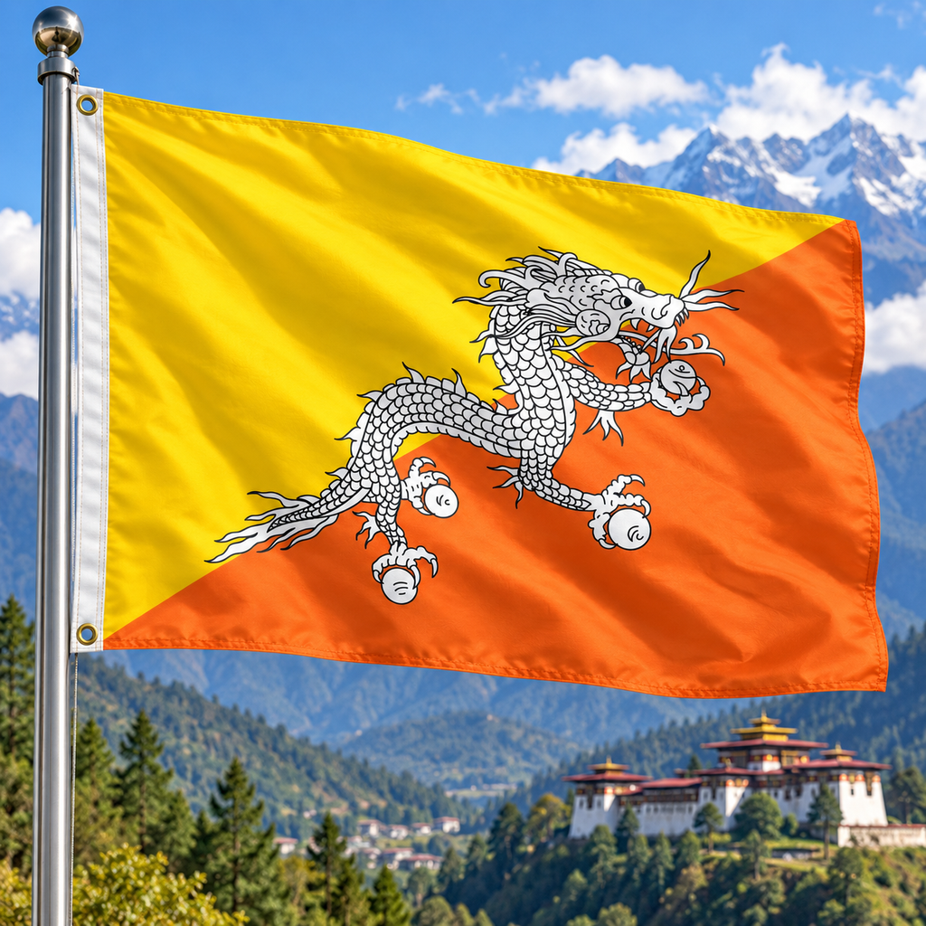 Bhutan Flag 2'x3' to 5'x8' Nylon