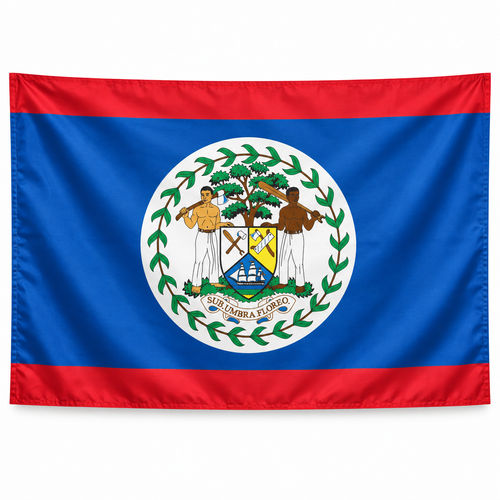 Belize Flag 2'x3' to 5'x8' Nylon