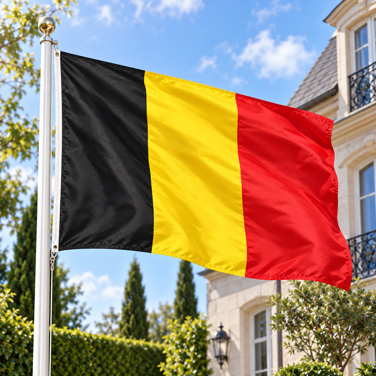 Belgium Flag 2'x3' to 5'x8' Nylon