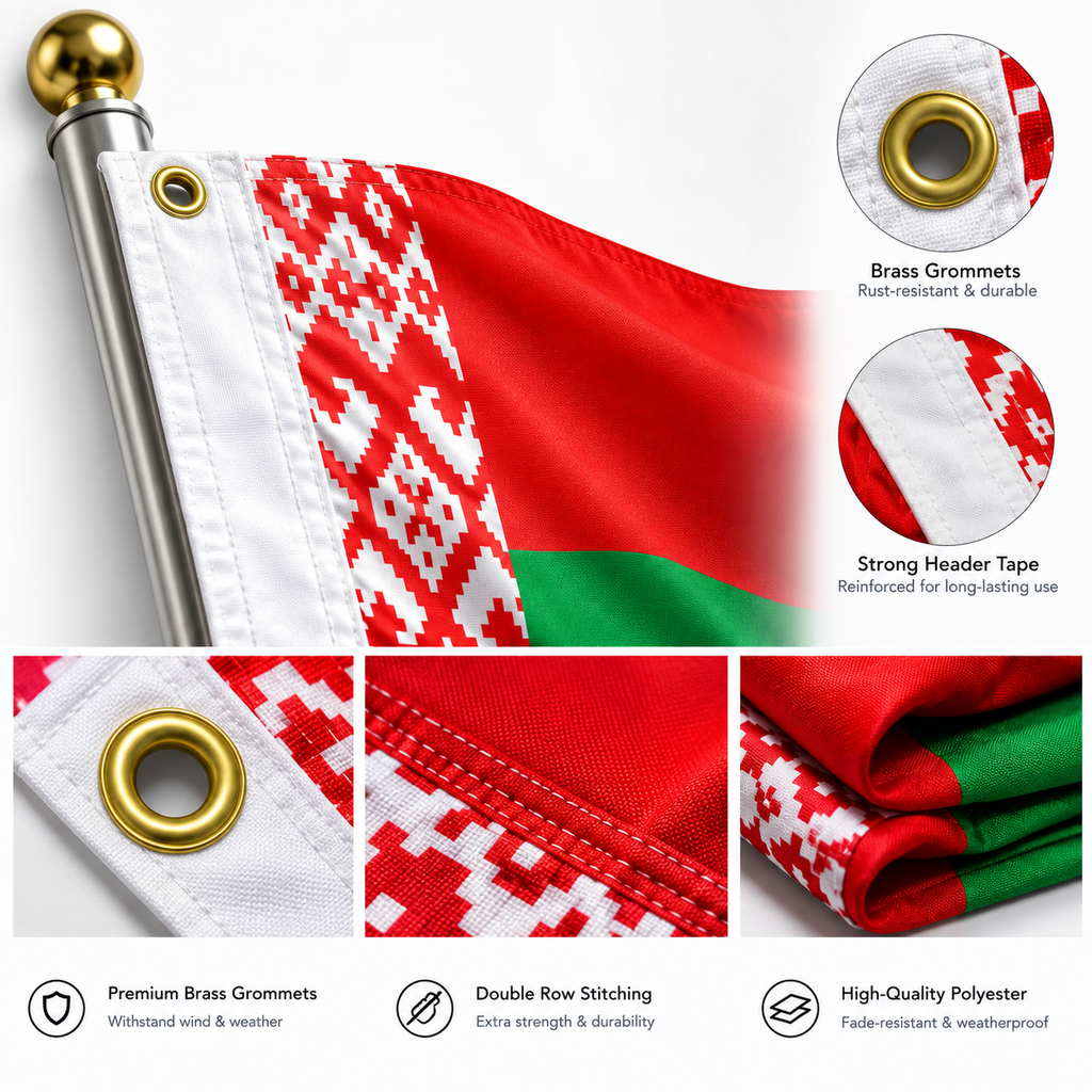 Belarus Flag 2'x3' to 5'x8' Nylon