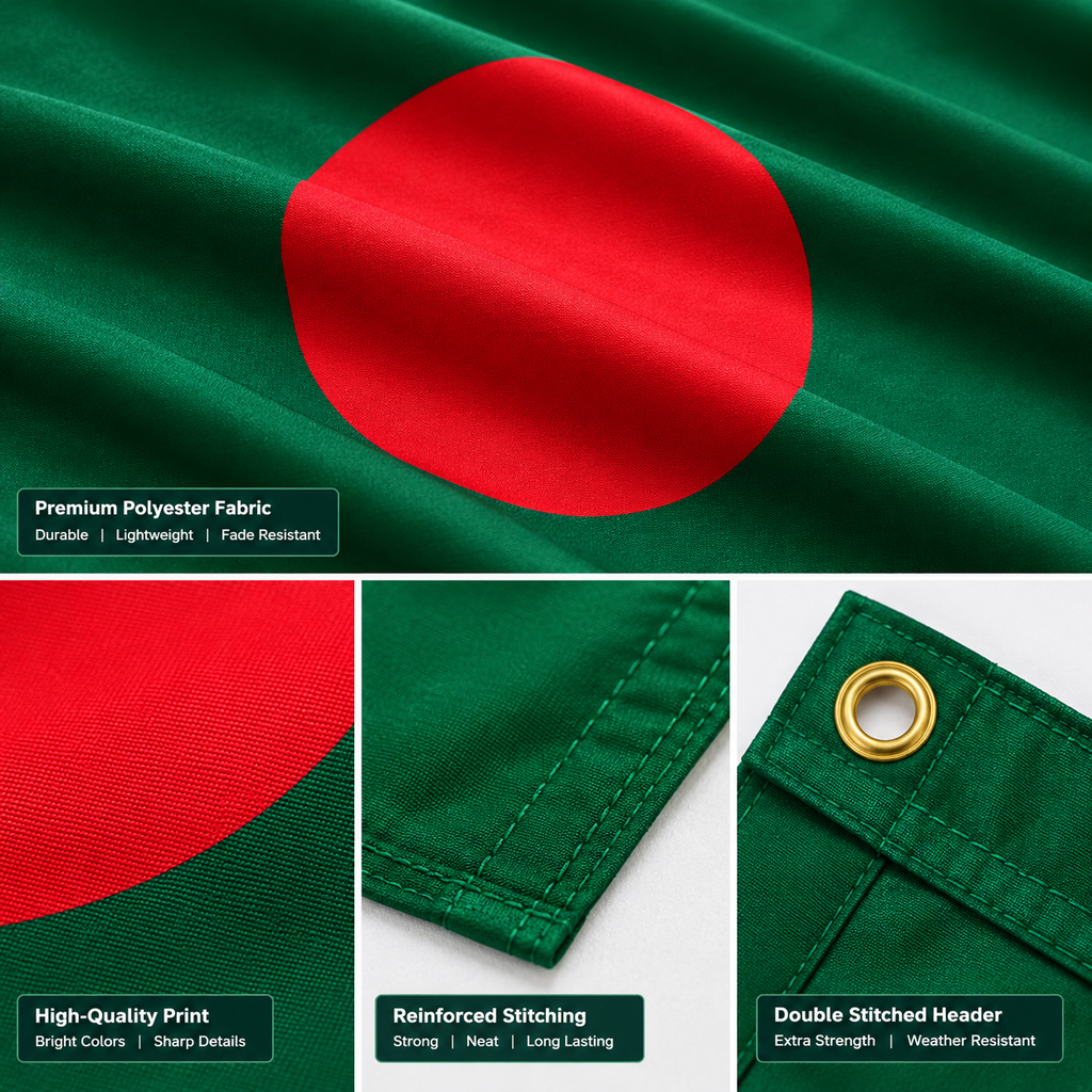 Bangladesh Flag 2'x3' to 5'x8' Nylon