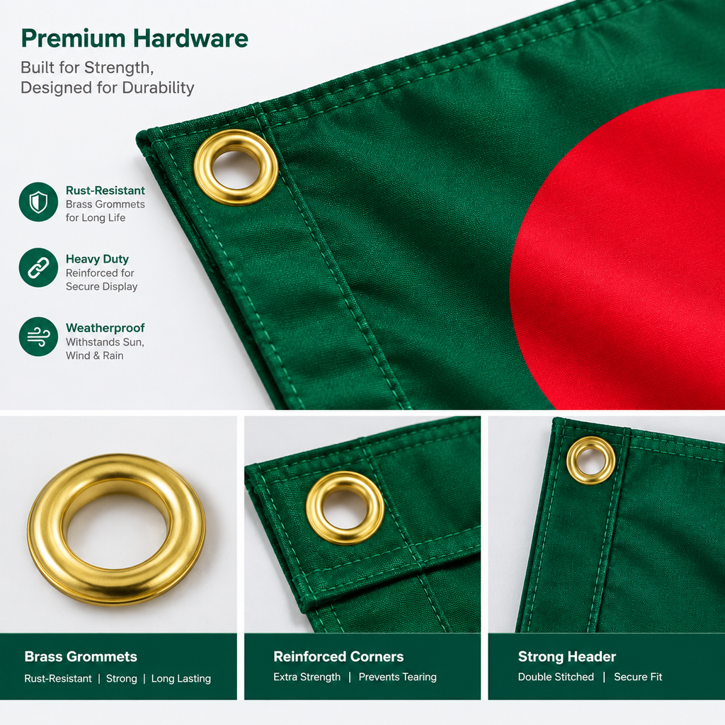 Bangladesh Flag 2'x3' to 5'x8' Nylon