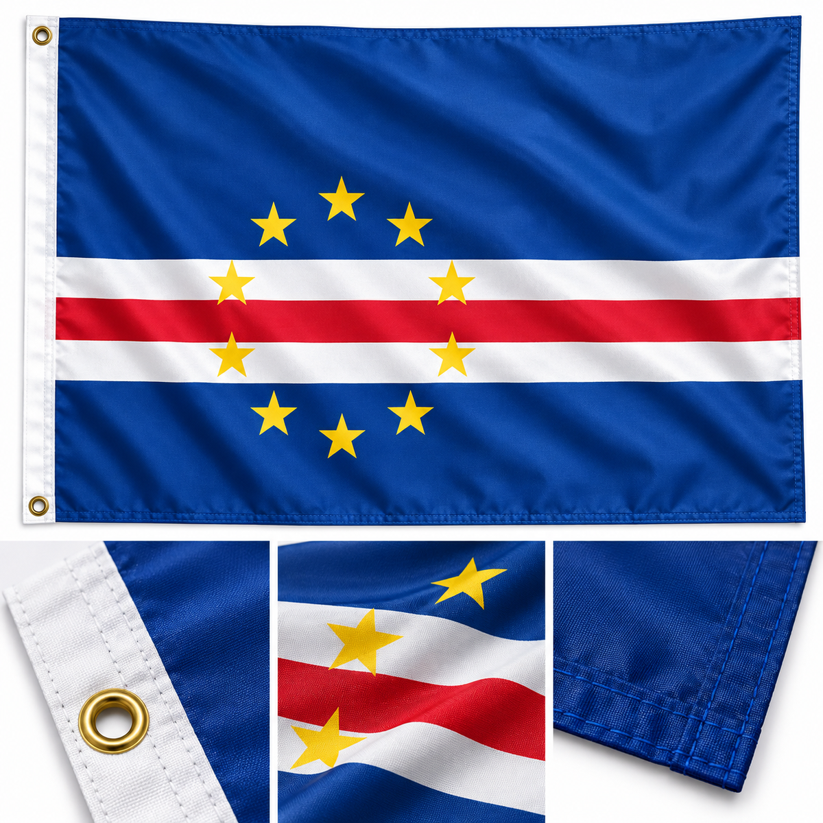 Cape Verde Flag 2'x3' to 5'x8' Nylon