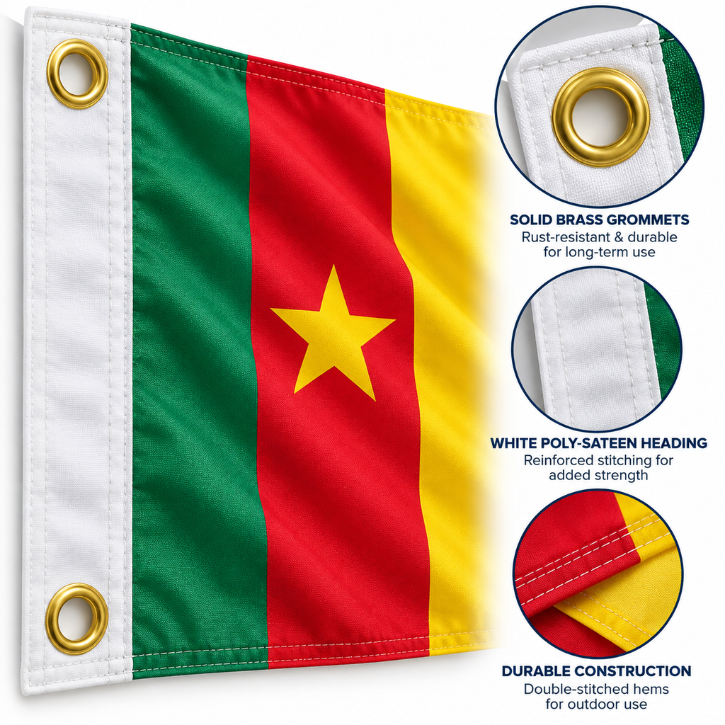 Cameroon Flag 2'x3' to 5'x8' Nylon