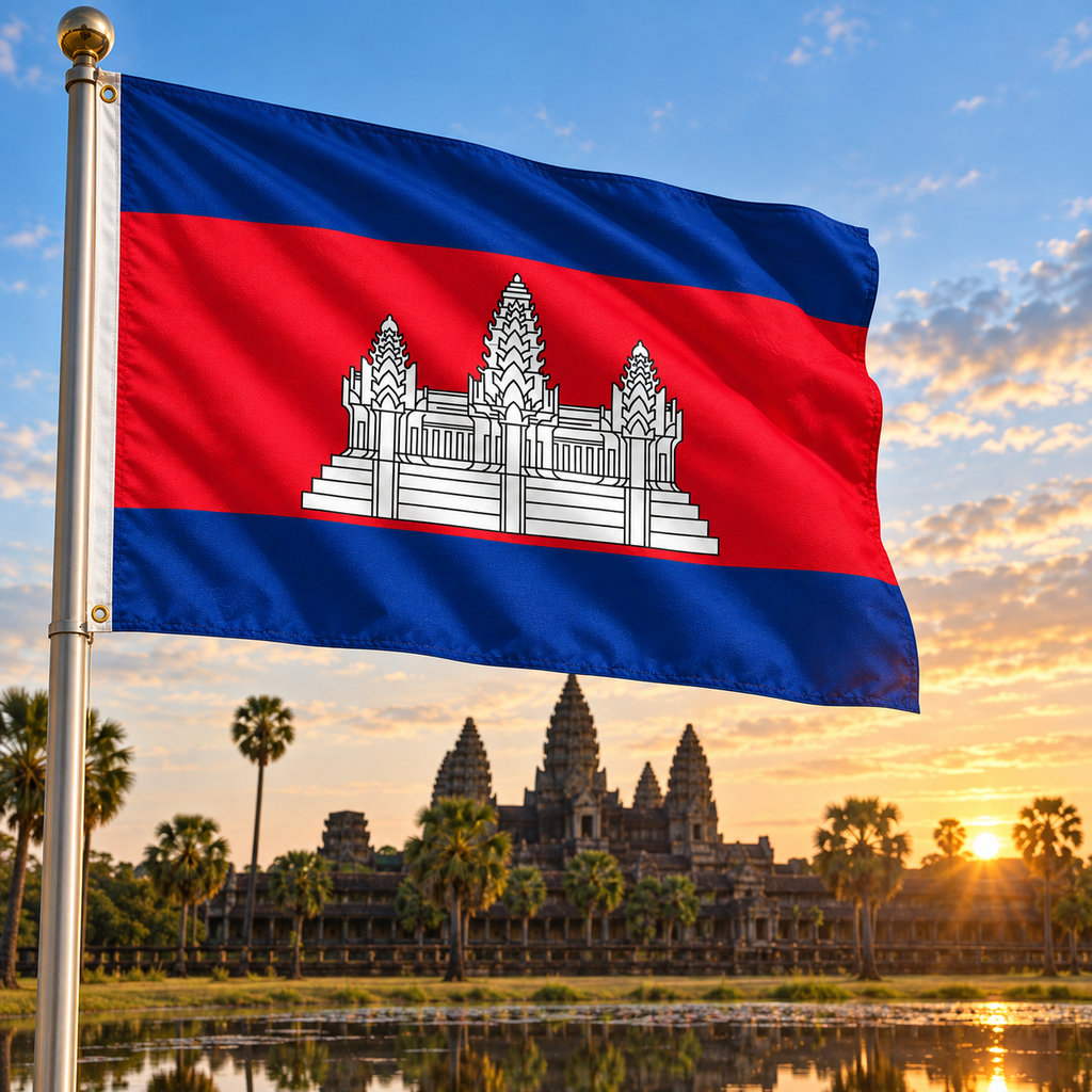 Cambodia Flag 2'x3' to 5'x8' Nylon
