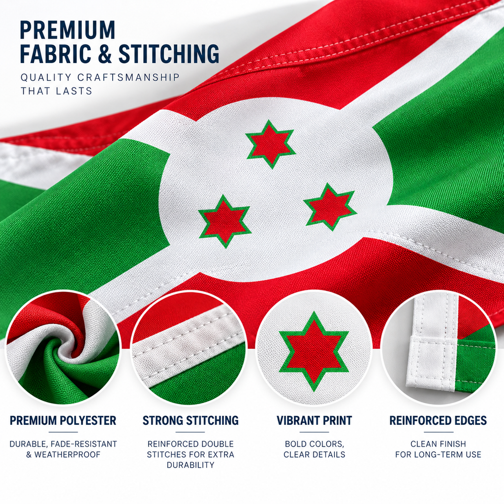 Burundi Flag 2'x3' to 5'x8' Nylon