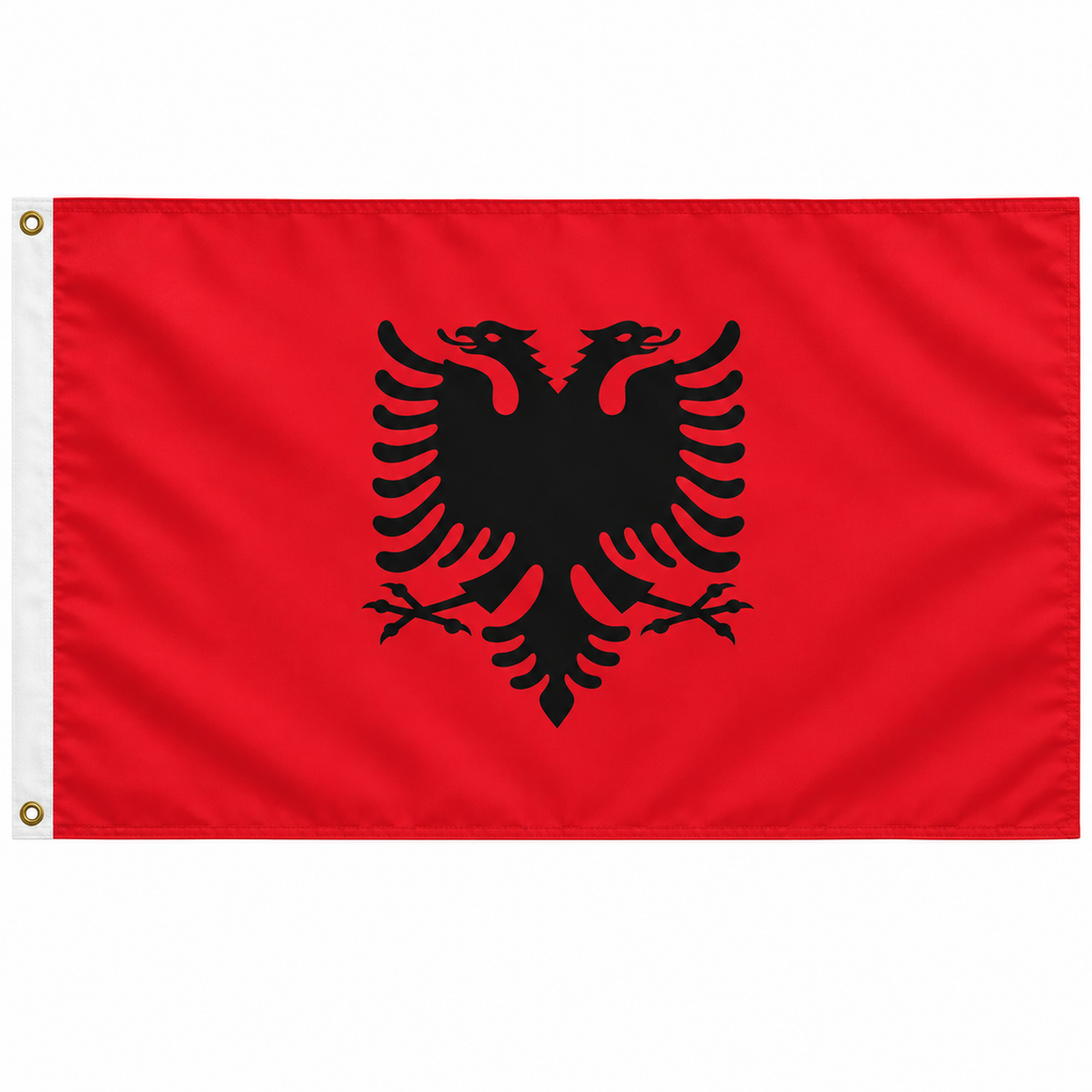 Albania Flag 2'x3' to 5'x8' Nylon