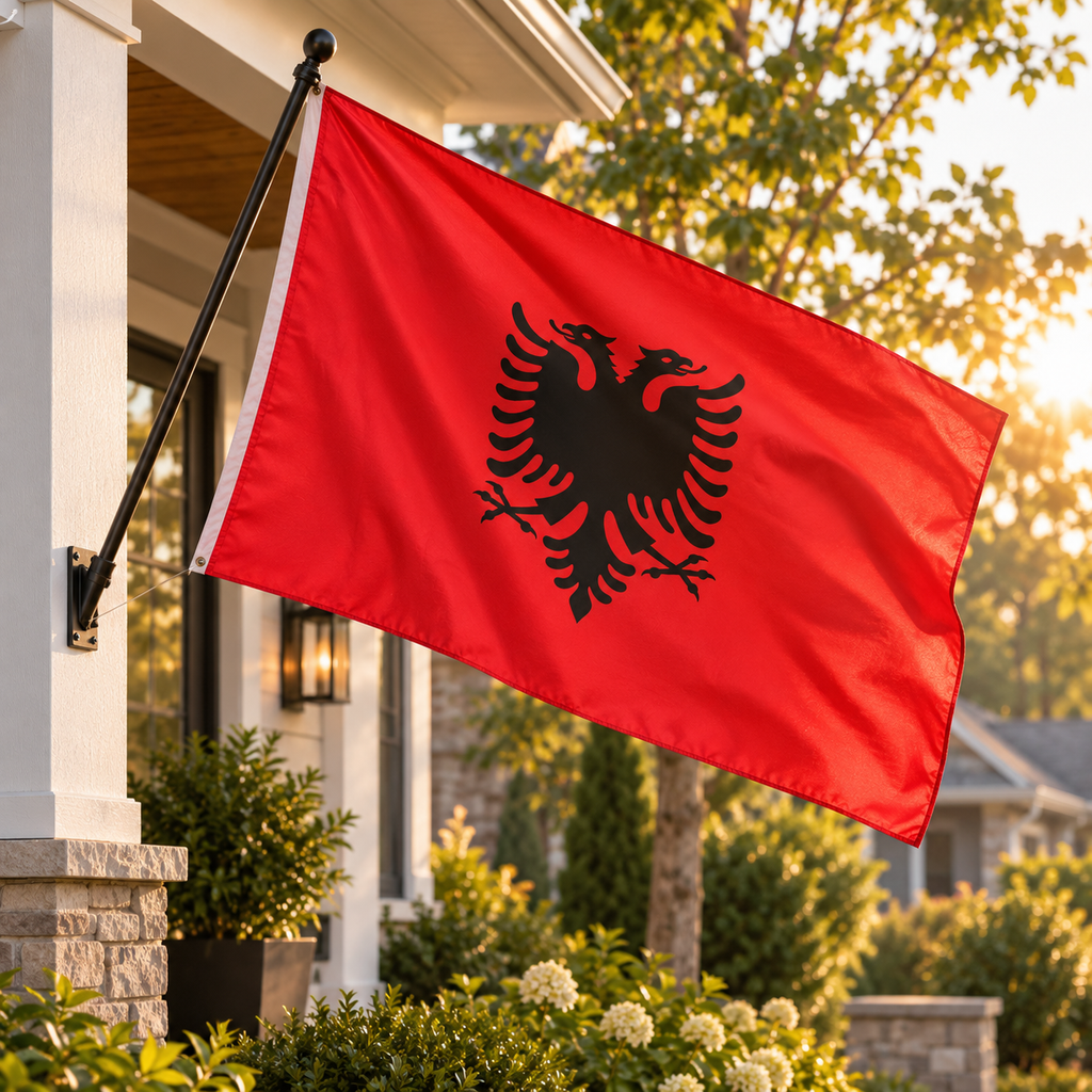 Albania Flag 2'x3' to 5'x8' Nylon