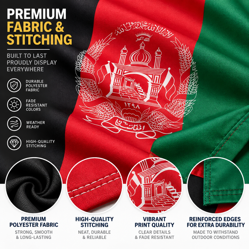 Afghanistan Flag 2x3' to 5x8' Nylon
