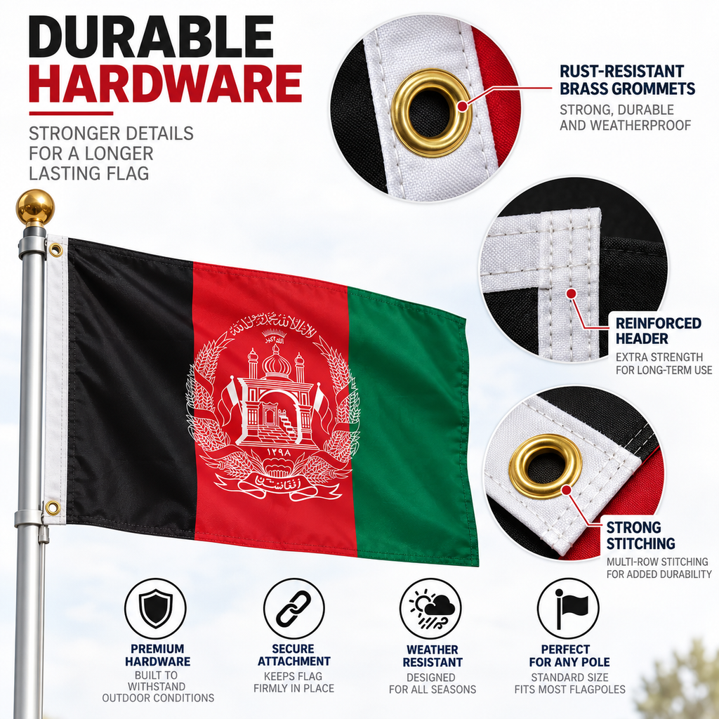 Afghanistan Flag 2x3' to 5x8' Nylon
