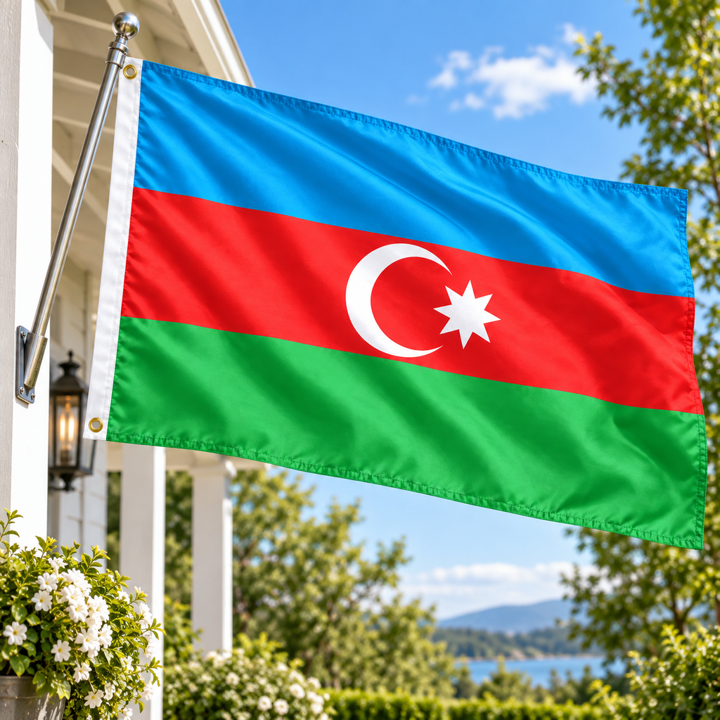 Azerbaijan Flag 2'x3' to 5'x8' Nylon