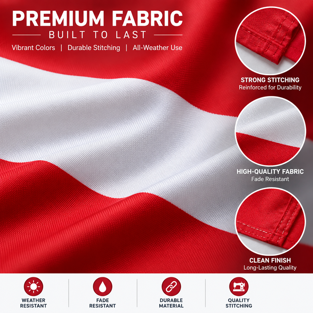 Austria Flag 2'x3' to 5'x8' Nylon