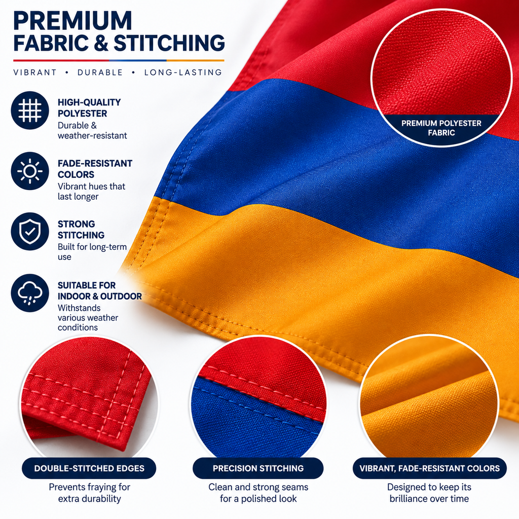 Armenia Flag 2'x3' to 5'x8' Nylon