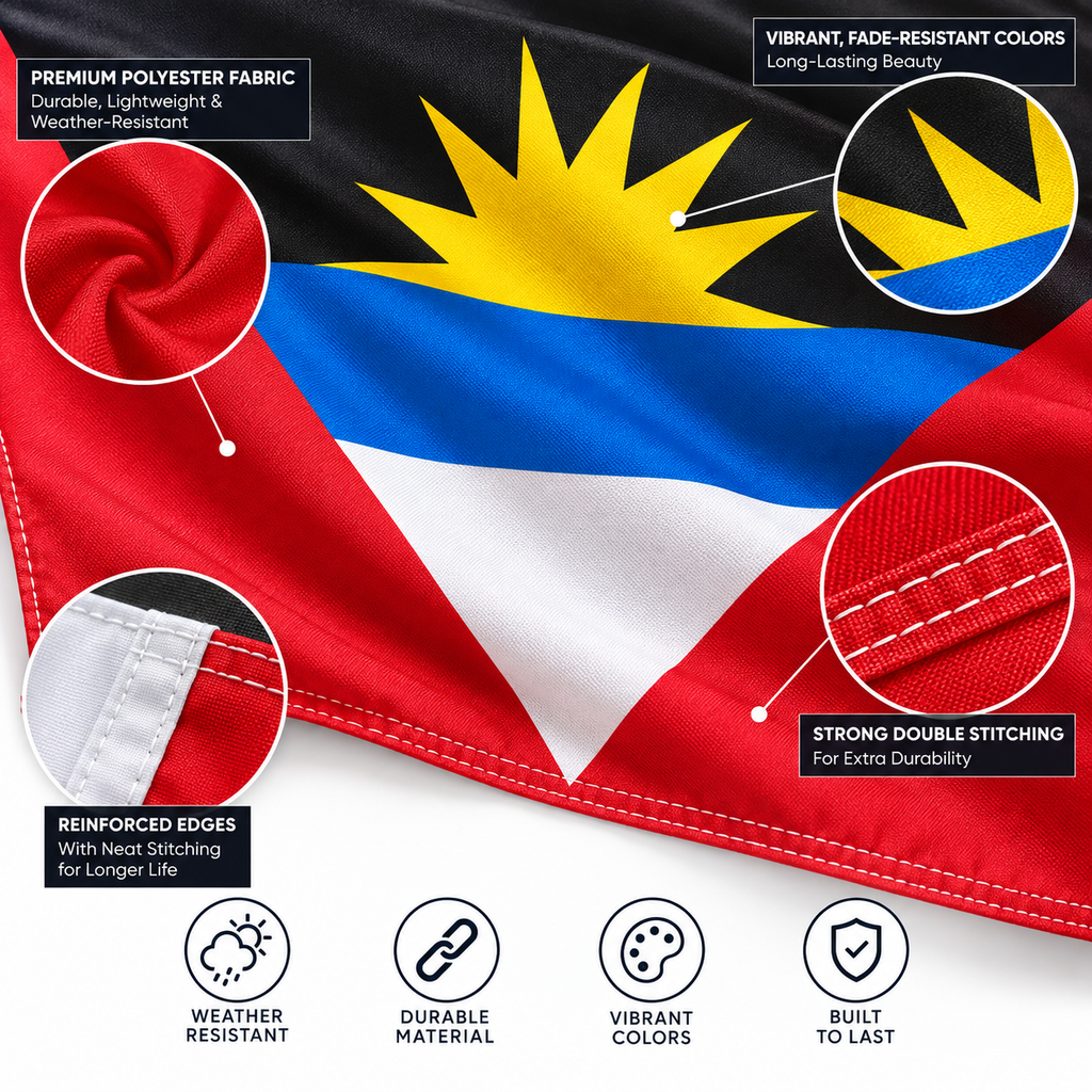 Antigua Flag 2'x3' to 5'x8' Nylon
