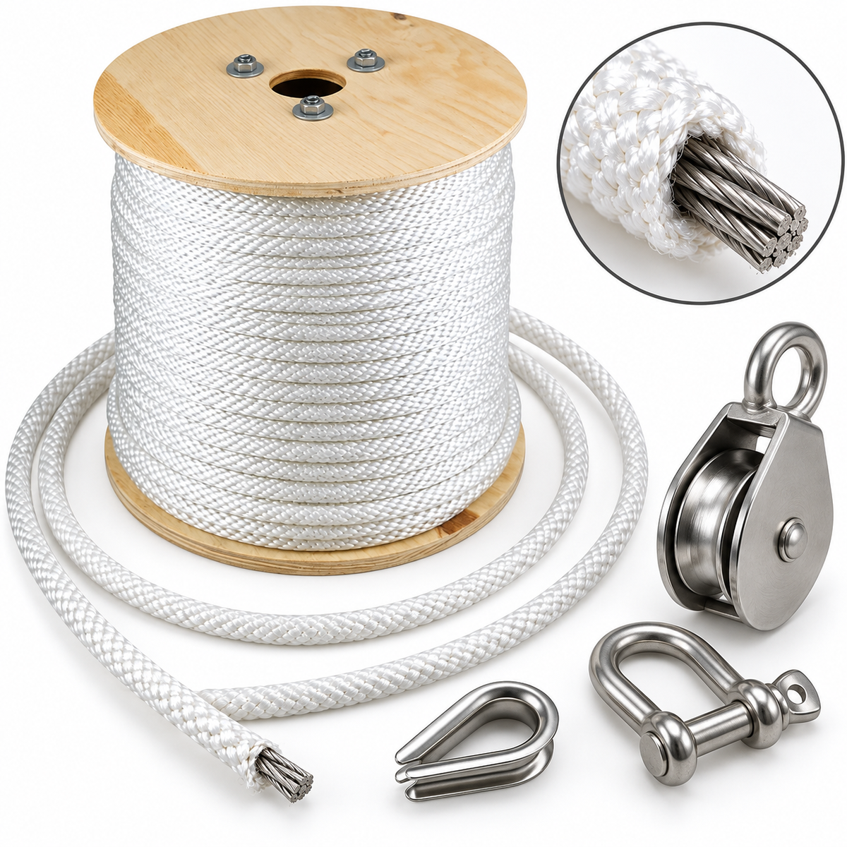 Polyester Wire Center Flagpole Rope