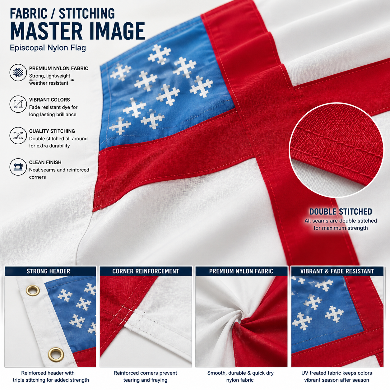 Nylon Episcopal Flag