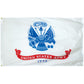 United States Army flag with emblem and text on a white background