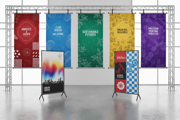 no. I need generic 8'x3' banners, multiple colors and designs to showcase our abilities