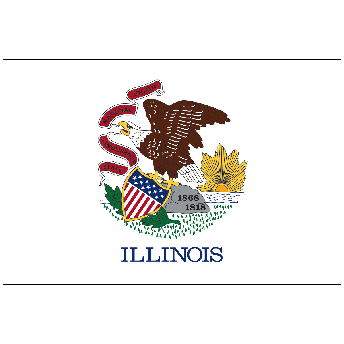 Illinois-State-Flag-Eagle-Shield-Sun-White
