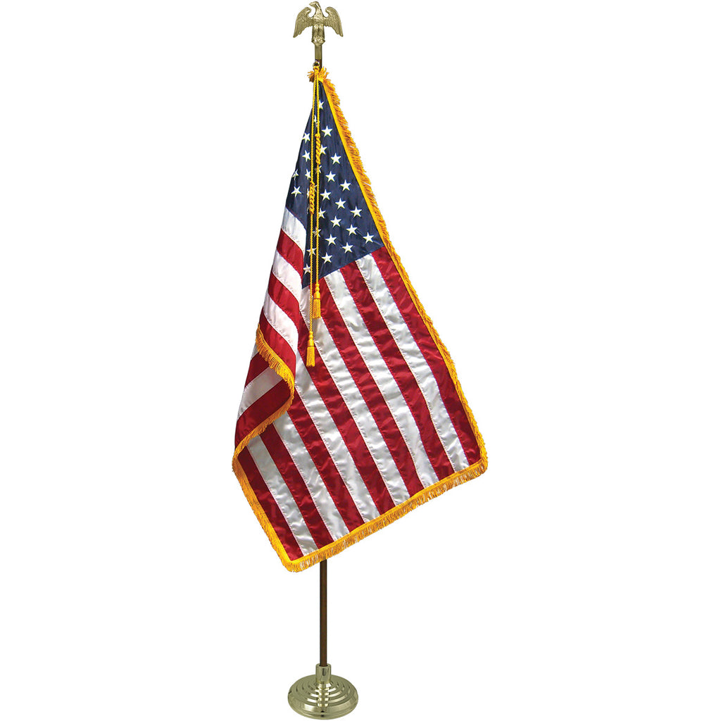US-indoor-flag-set-freedom-American-Flag-Gold-Fringe-Nylon-Flagsource-Southeast-Woodstock-Ga